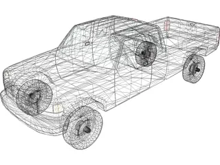 Ford F350 Pickup Extended Cab (1993) 3D Model