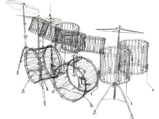 Ludwig 14Pc Drum Kit 3D Model