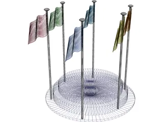 Flags 3D Model