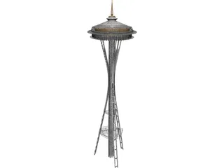 Seattle Space Needle Tower 3D Model