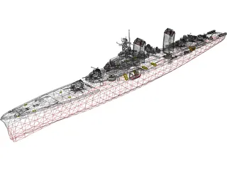 Fletcher Class Destroyer 3D Model