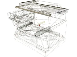 Office Printer-Fax Machine 3D Model