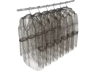 Jackets on Hangers 3D Model