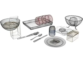 Meal Prep Items 3D Model