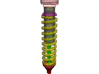 Coilover Suspension (Spring and Shock) 3D Model