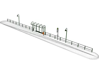 Bus Stop 3D Model