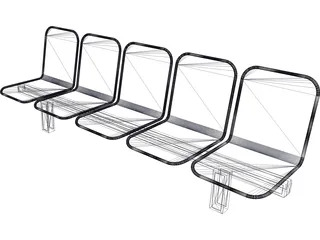 Airport Chairs 3D Model