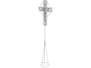 Carved Processional Cross 3D Model