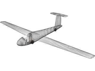 Sailplane Glider 3D Model