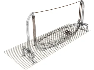 Lifeboat and Davits 3D Model