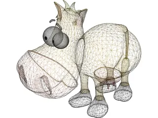 Cartoon Cow 3D Model
