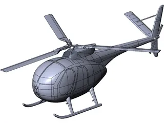Hughes 500 3D Model