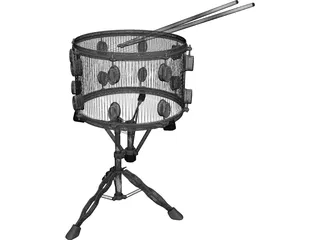 Snare Drum with Stand 3D Model