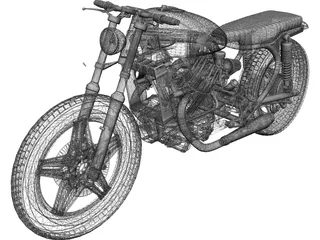 Honda CX500 Custom Cafe Racer 3D Model