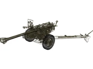 M101A1 Howitzer 3D Model