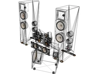 Home Theater Speaker System 3D Model