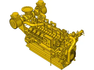 Caterpillar C35 Engine 3D Model