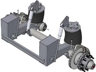 Truck Axle with Brakes 3D Model