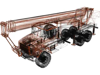 KrAZ 63221 with KTA-25 Crane 3D Model