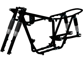 Triumph T120 Motorcycle Frame (1968) 3D Model