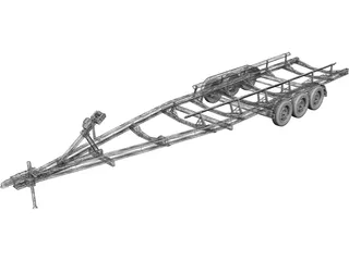 Car Boat Trailer 3D Model