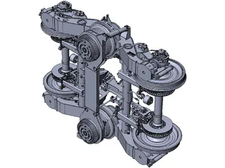 Train Bogie Y32 3D Model