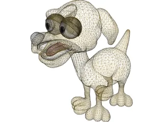 Happy Dog Cartoon 3D Model