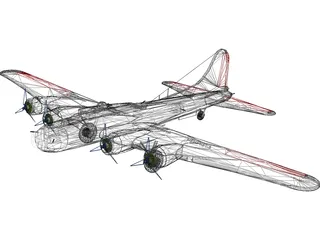 Boeing B-17 Flying Fortress 3D Model