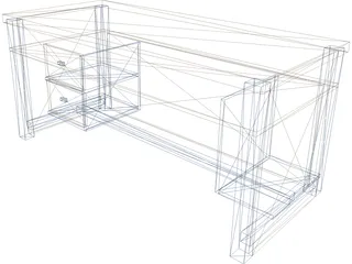 Desk School 3D Model