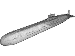 Typhoon Class (Type 941) Submarine 3D Model