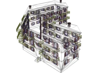 Apartment Building 3D Model