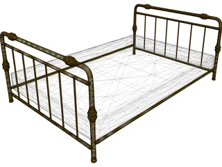 Bronze Bed 3D Model