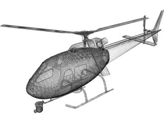 Eurocopter AS-350 B2 Squirrel Ecureuil 3D Model