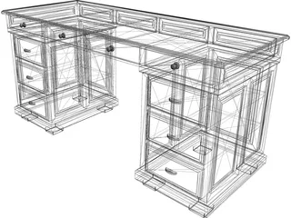 Wood Desk 3D Model