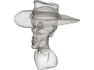 Cowboy Head 3D Model