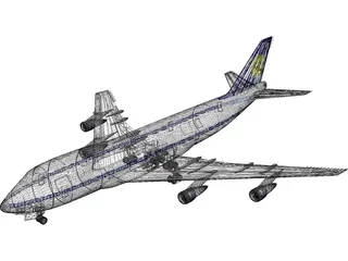 Boeing 747-400 Lufthansa 3D Model