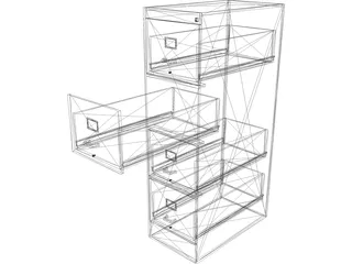 Metal File Cabinet 3D Model