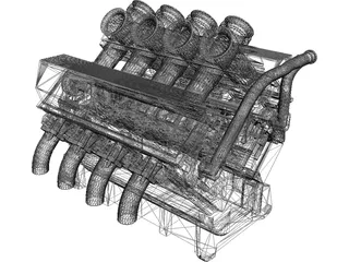 Ford 6L V8 Motor 3D Model