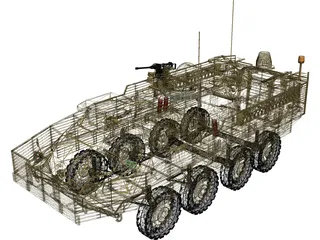 Stryker M1130 Command Vehicle 3D Model