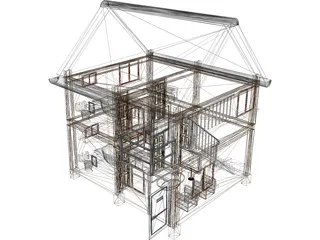 Wood House 3D Model