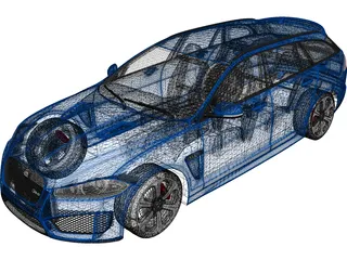 Jaguar XFR-S Sportbrake (2015) 3D Model