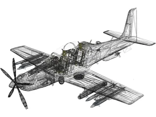 TAI Hurkus Basic Trainer Aircraft 3D Model