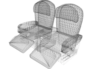 Seats Airplane 3D Model