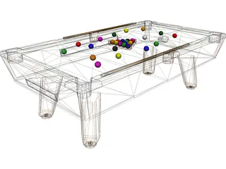 Indoor Pool Table 3D Model