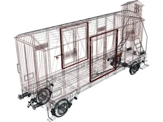 Wagon with Cabin 3D Model