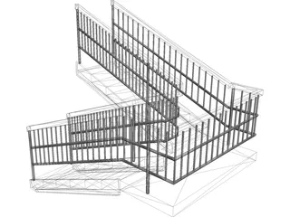 Double Staircase 3D Model