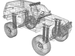 Jeep Cherokee Monster Truck 3D Model