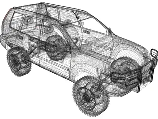 Nissan X-Trail 4x4 [Tuned] 3D Model