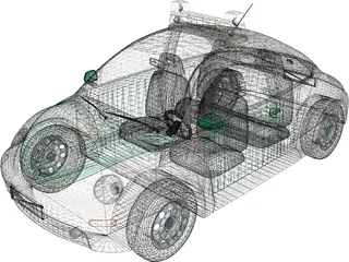 Volkswagen Beetle Polizei 3D Model