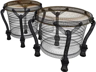 Bongos Pair 3D Model